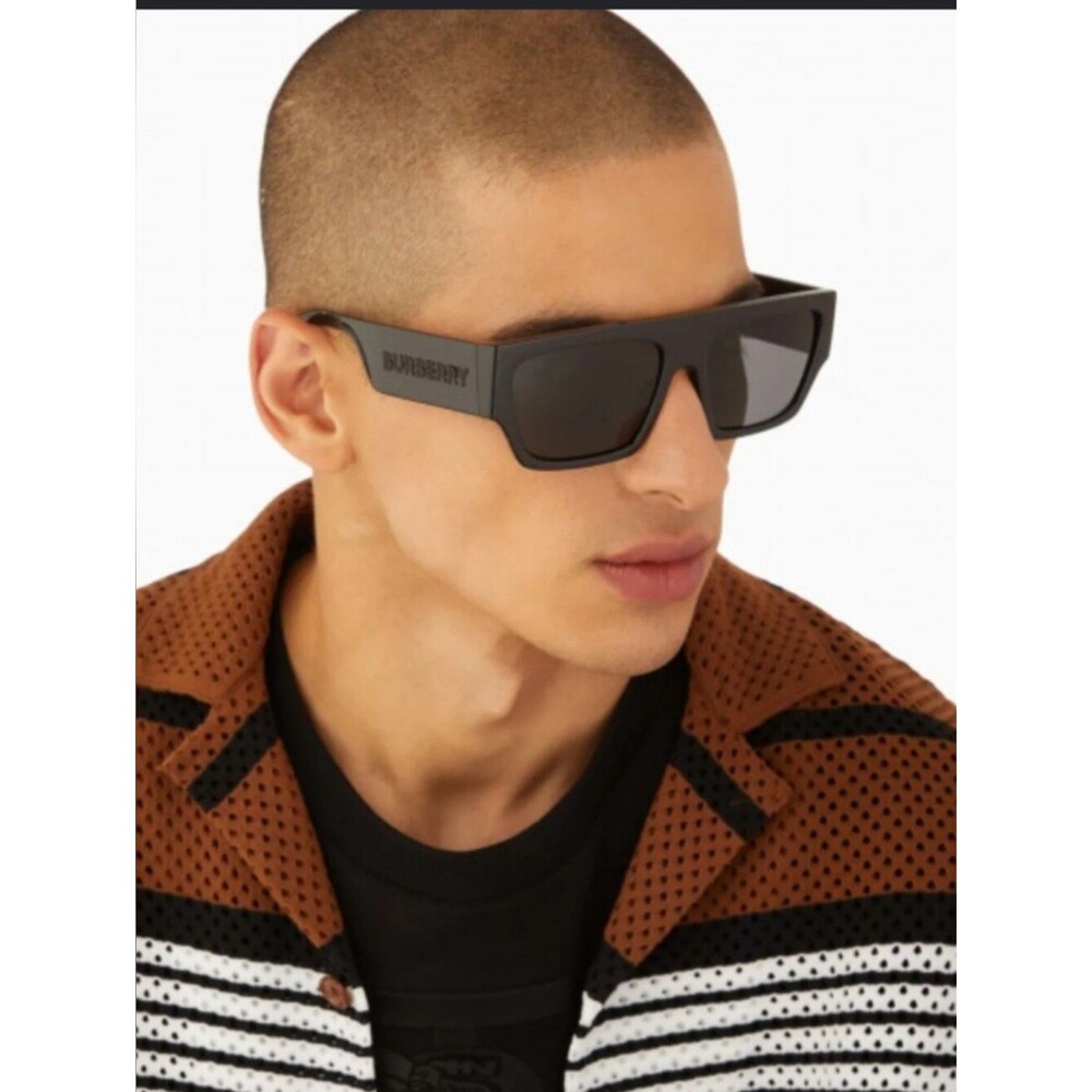 NWT Burberry Micah Sunglasses All Black Square B4397-U 58-17-145 58mm